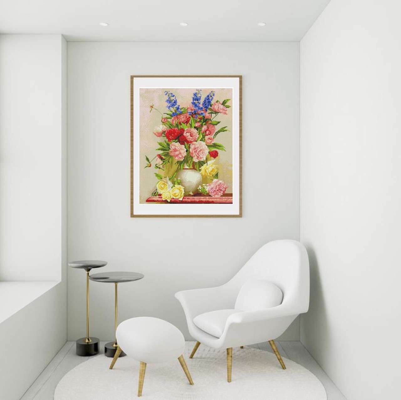 Набір алмазної мозаїки Красивий букет у вазі 40х50 SP090 - Зображення 3