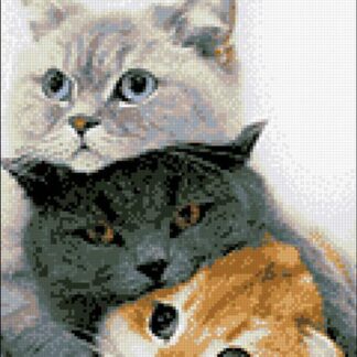 Алмазна мозаїка Котики 30х40 АМС-155