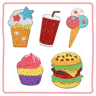 Хенд мейд стікери наклейки алмазна мозаїка Фаст фуд