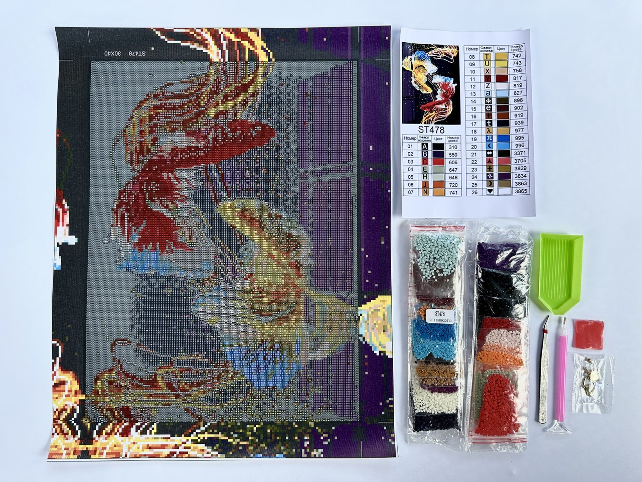 Алмазна мозаїка 30х40 Кольорові рибки ST478 - Зображення 4