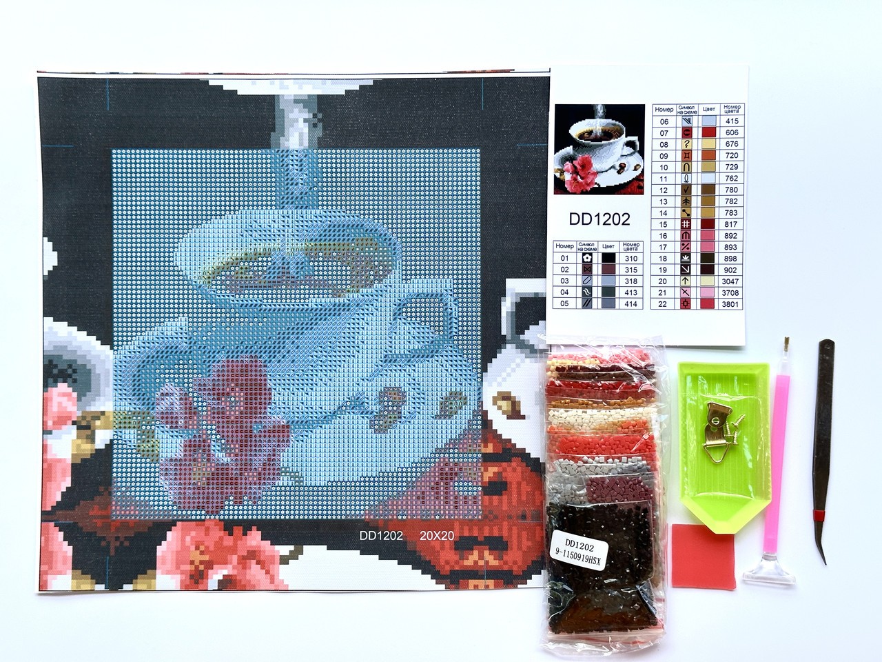 Набір алмазної мозаїки 20х20 Ранкова кава DD1202 - Зображення 3
