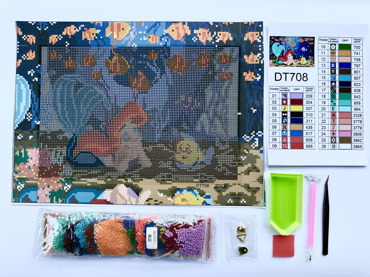 Набір для алмазної мозаїки Русалонька 20х30 DT708 - Зображення 3