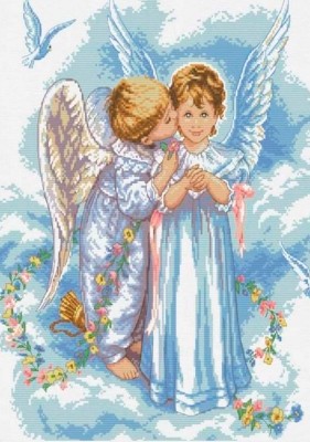 Набір для алмазного мозаїки 40х50 Діти янголята SP010