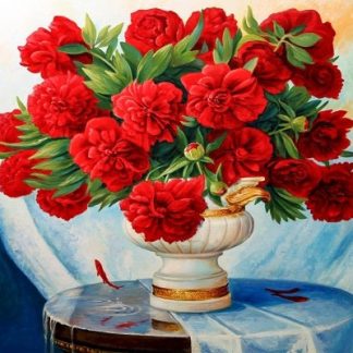 Алмазна мозаїка  40х50 Червоні півонії SP039