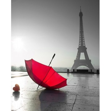 Алмазна мозаїка 40х50 Парасолька і Ейфелева вежа  SP1002-1