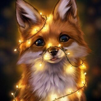 Набір алмазної мозаїки 30x40 Лисичка з вогниками ST479