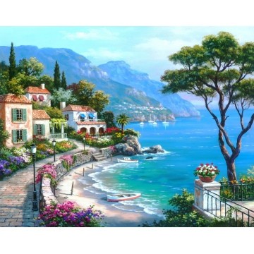Набір алмазної мозаїки 30х40 Місто на березі моря ST455