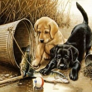 Набір алмазної мозаїки 30х40 Грайливі собачки ST400