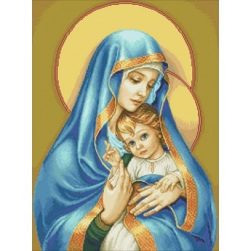 Набір алмазної мозаїки 30х40 Ікона Діва Марія з Ісусом ST421