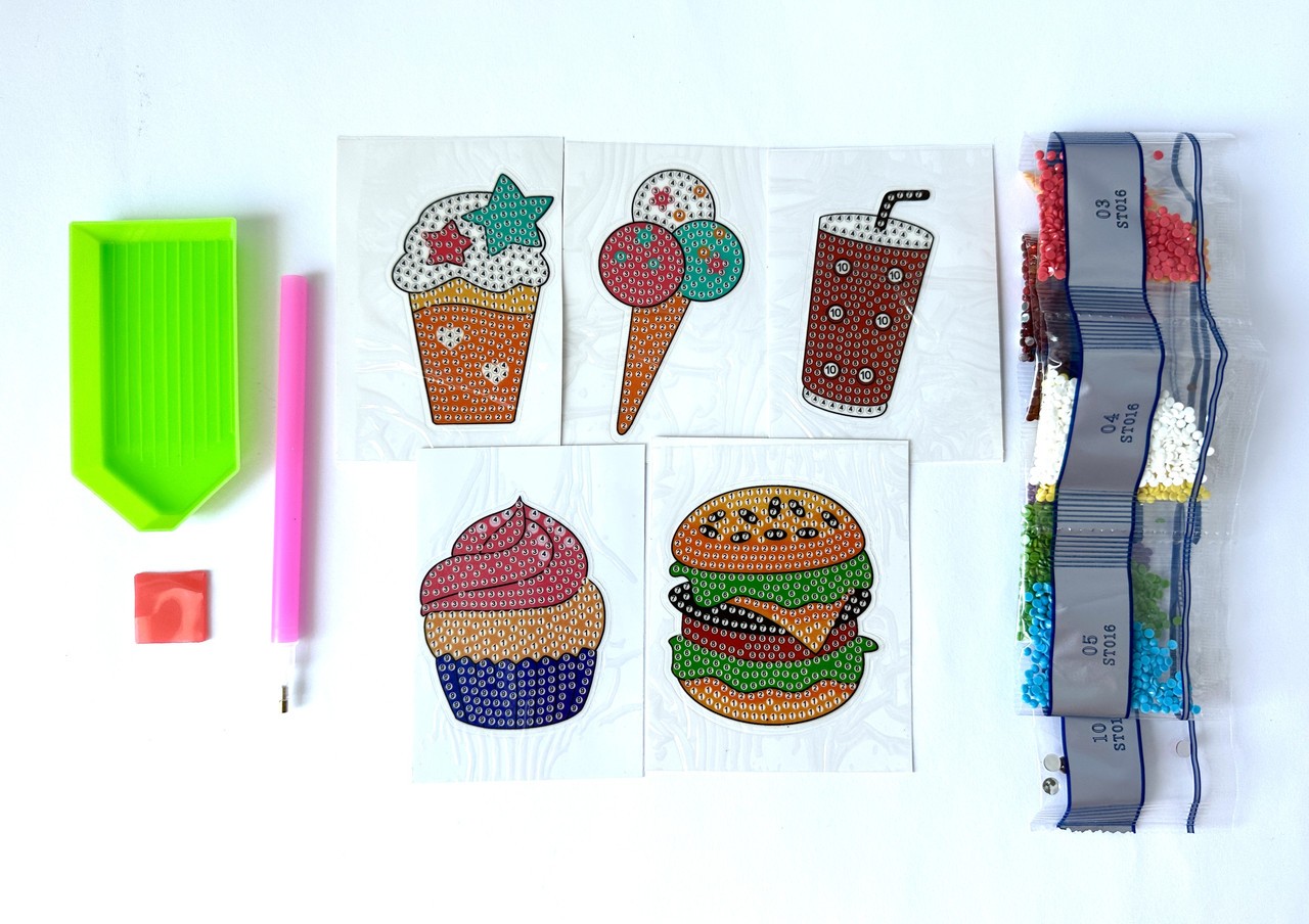 Хенд мейд стікери наклейки алмазна мозаїка Фаст фуд - Зображення 2