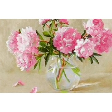 Алмазна мозаїка 20х30 Рожеві піони DT711