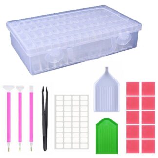 Органайзер контейнер з інструментами для алмазної мозаїки, бісеру та інших дрібних деталей 64 відділення
