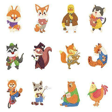 Алмазна мозаїка стікери з органайзером Кумедні тваринки