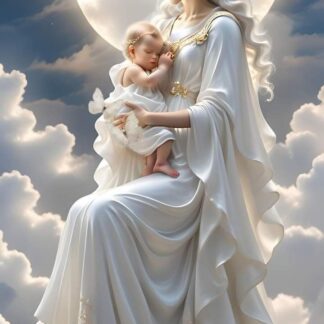 Набір алмазної мозаїки 40х70 Мадонна з немовлям SS817