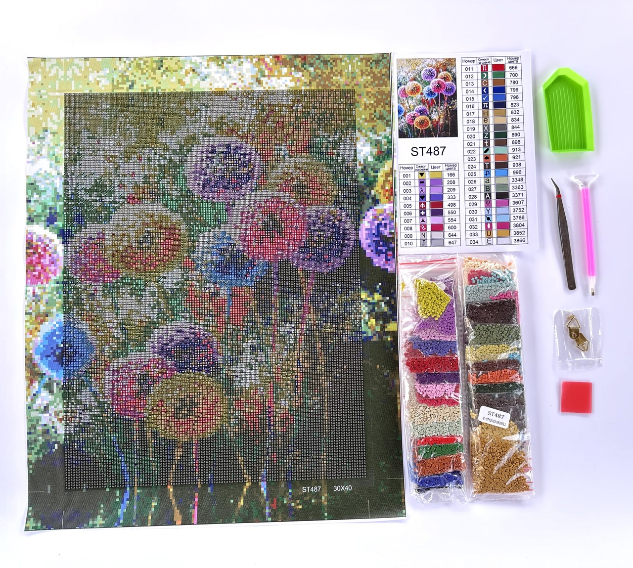 Алмазна мозаїка 30х40см Кульбабки ST487 - Зображення 3