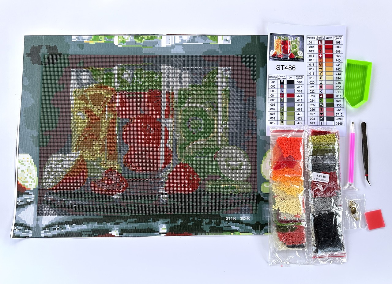 Алмазна мозаїка 30х40см Коктейлі ST486 - Зображення 3