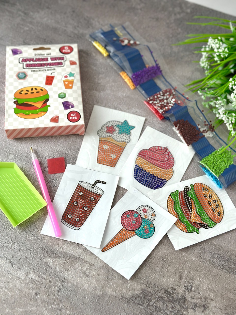 Хенд мейд стікери наклейки алмазна мозаїка Фаст фуд - Зображення 3