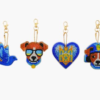 Набір брелків алмазна викладка Патріотичні 4шт BR40