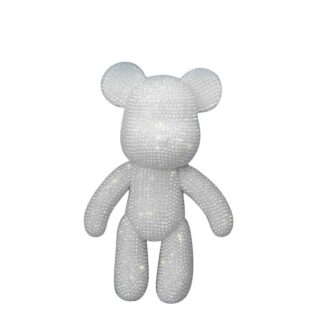 Алмазна мозаїка Ведмедик фігурка 5D білий 18см