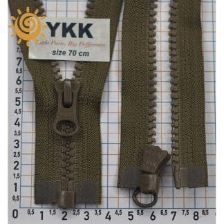 Блискавка 70см трактор № 5 YKK, колір хакі