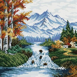 Набір для алмазної мозаїки 30х30см Гірська річка TT604