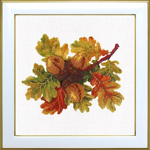 М-0345 "Дари дубового гаю" (набір для вишивання муліне ДМС + бісер Preciosa) 20х20 см