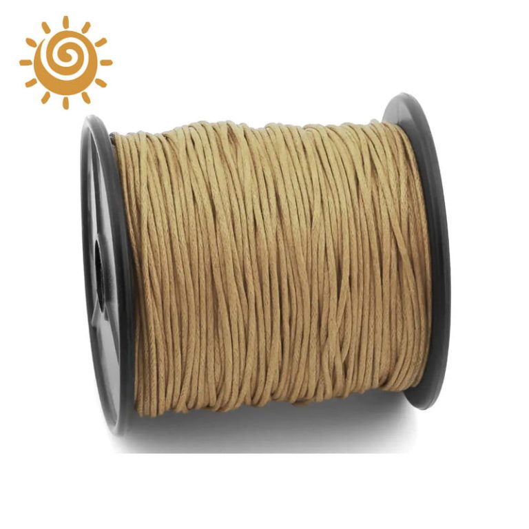 Шнур вощений бавовняний 1 мм, колір бежевий