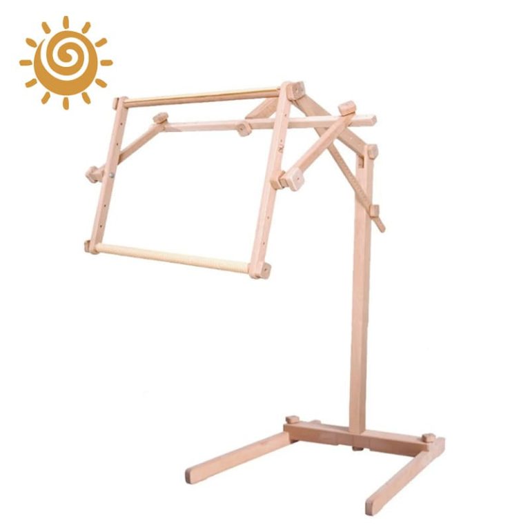 Дерев’яний підлоговий станок Лелека в комплекті з дерев’яними гобеленовими п’яльцями розміру 30х48 см