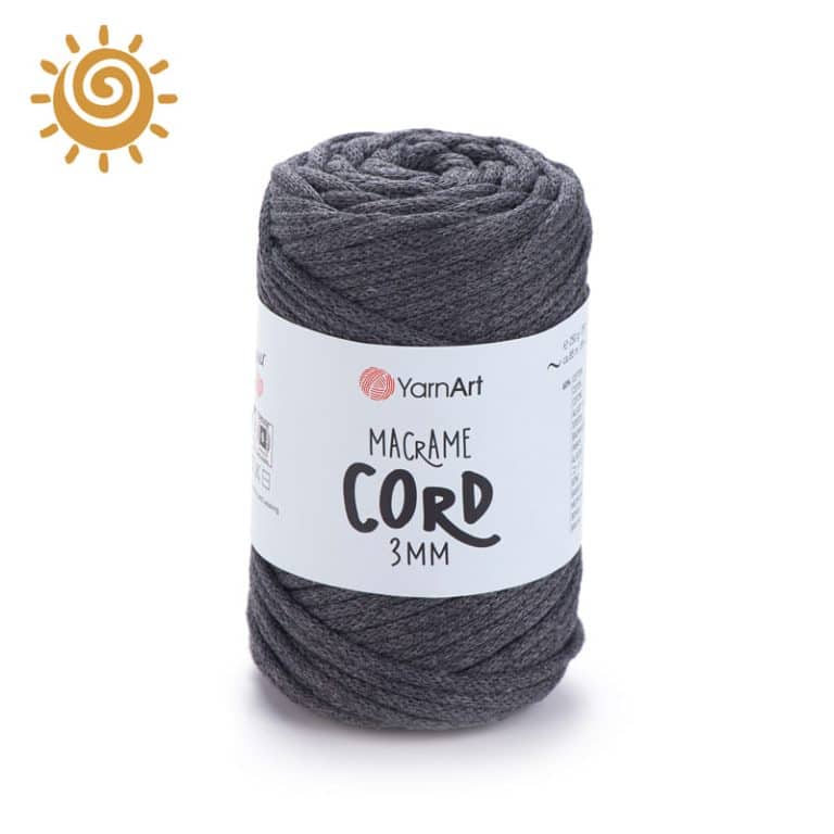 YarnArt Macrame Cord 3mm 758, колір темно-сірий