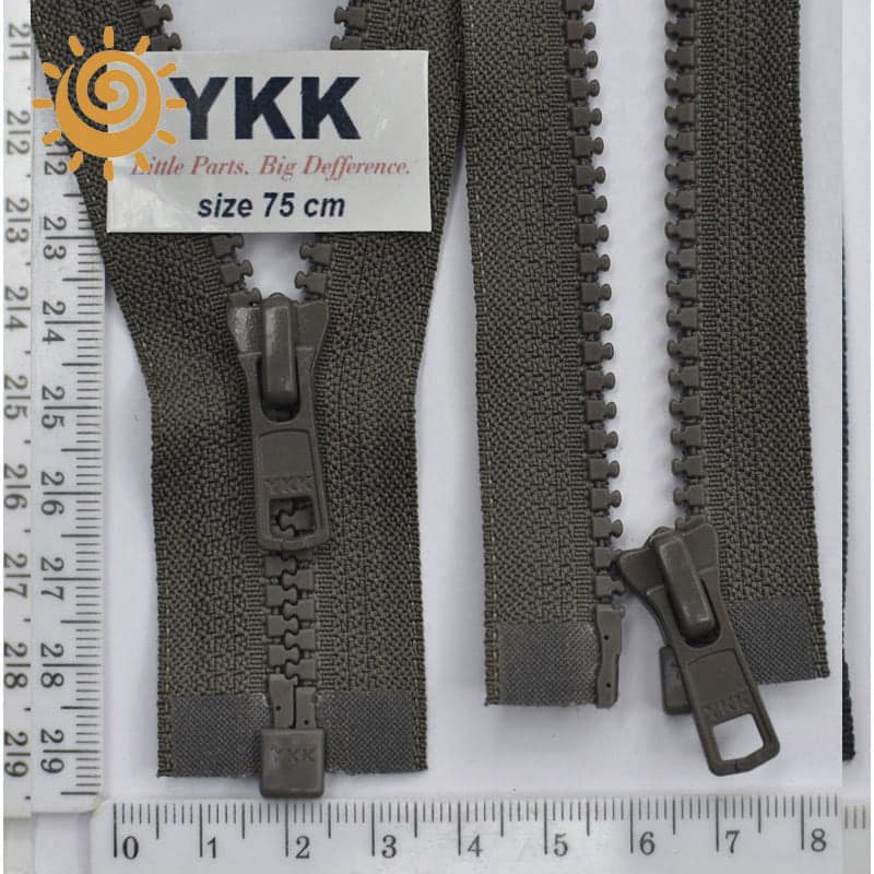 Блискавка трактор №5 YKK Японія 75см, колір хакі