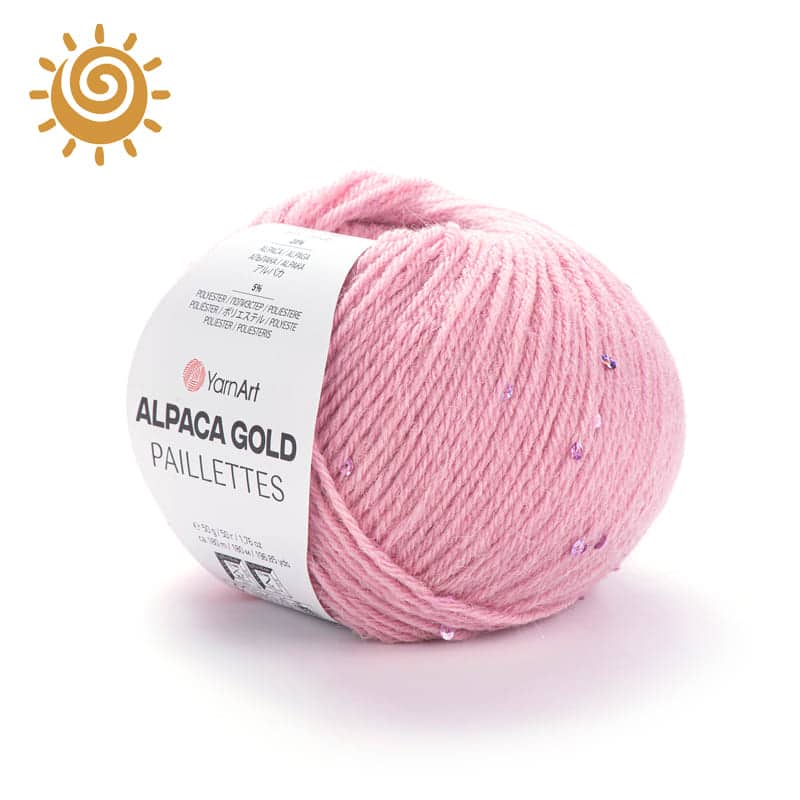 Alpaca Gold Paillettes 9306, колір рожевий