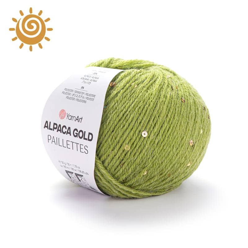 Alpaca Gold Paillettes 9310, колір фісташковий