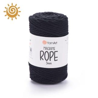 YarnArt Macrame Rope 3mm 750, колір чорний