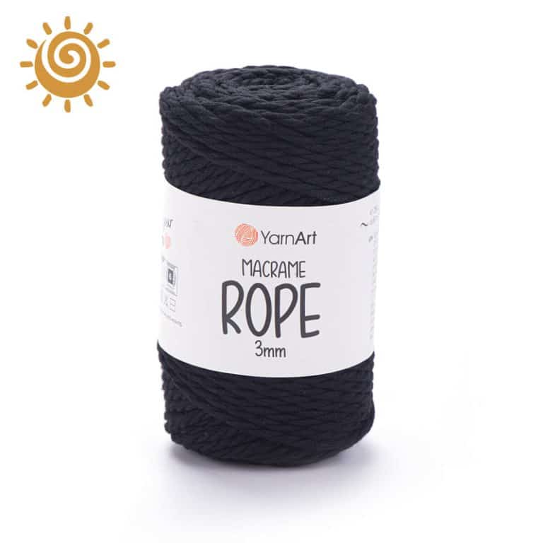 YarnArt Macrame Rope 3mm 750, колір чорний