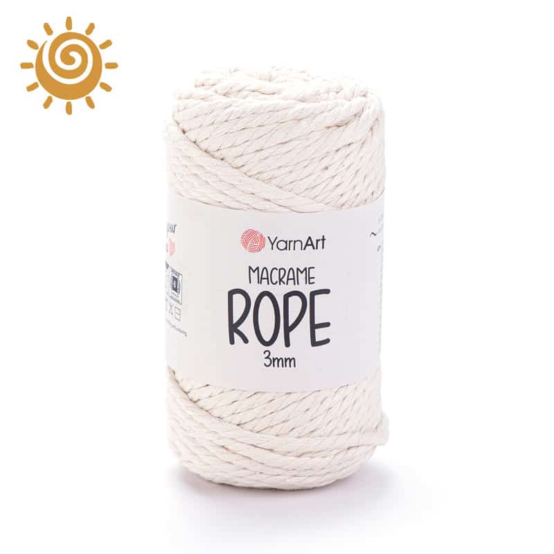 YarnArt Macrame Rope 3mm 752, колір молочний