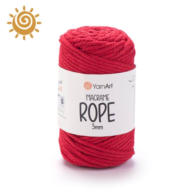 YarnArt Macrame Rope 3mm 757, колір червоний